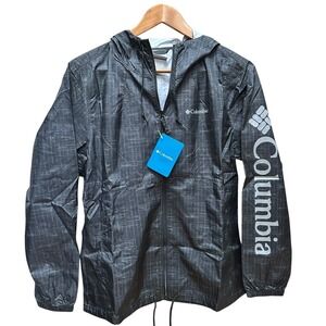 NWT‎ Columbia Windbreaker Womens S Jacket Black Gray Outdoors Hiking Gorpcore